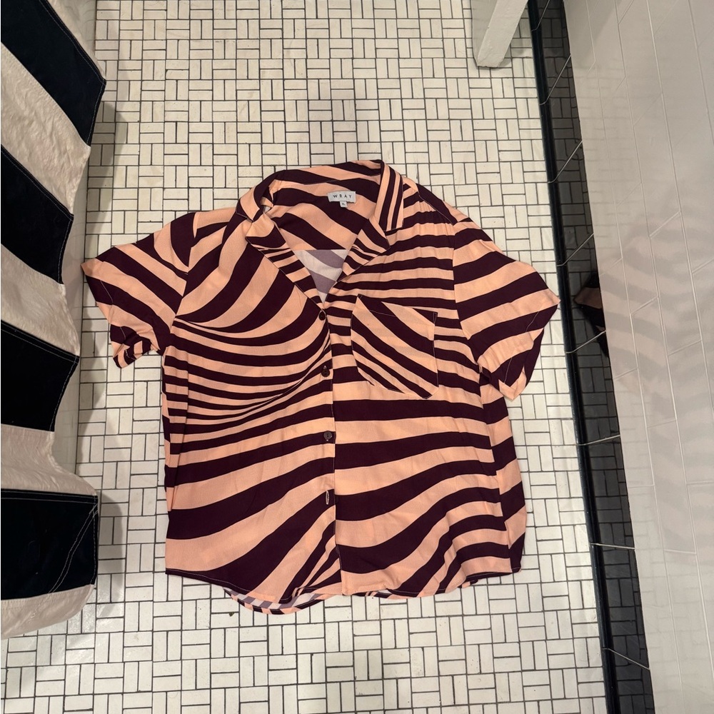 WRAY NYC Striped Short Sleeve Women's SHIRT